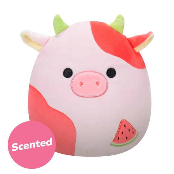 New 8” UNOPENED Oola the Watermelon 🍉 Scented Cow Squishmallow- Select Series - Picture 2 of 6